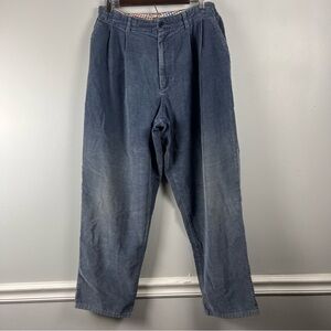 Vintage L.L. bean 90s blue grey Cordoury trousers size 18 petite